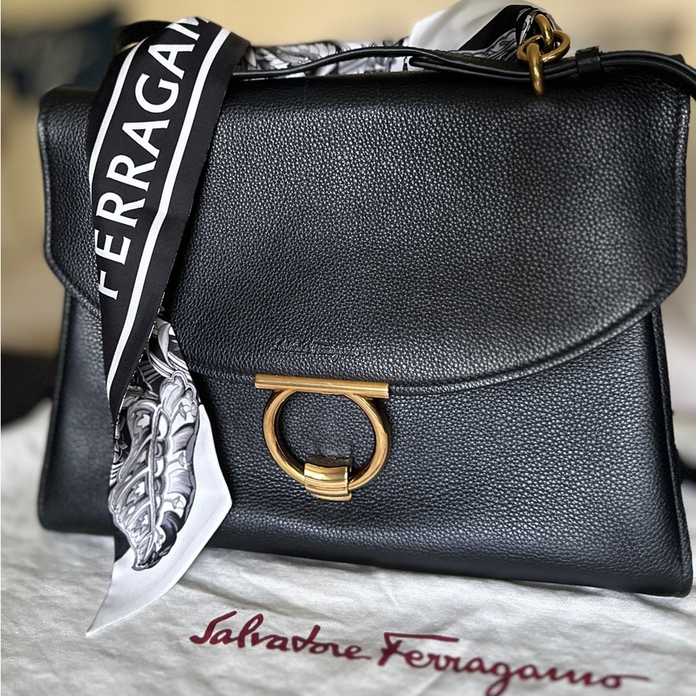 Salvatore Ferragamo Gancini Bag + scarf